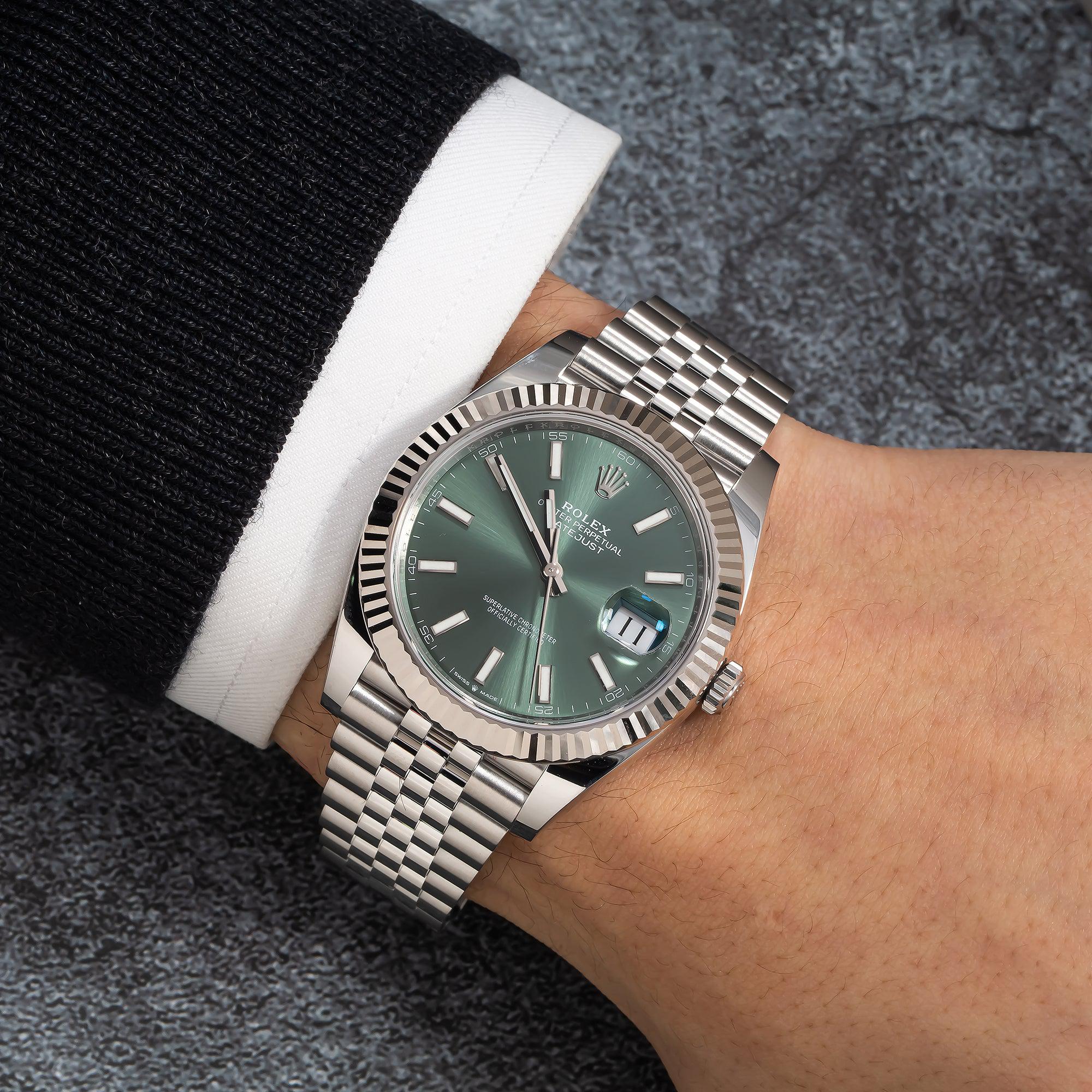 Rolex Datejust 41MM 126334 Green Dial Fluted Bezel Stainless Steel Jubilee Bracelet