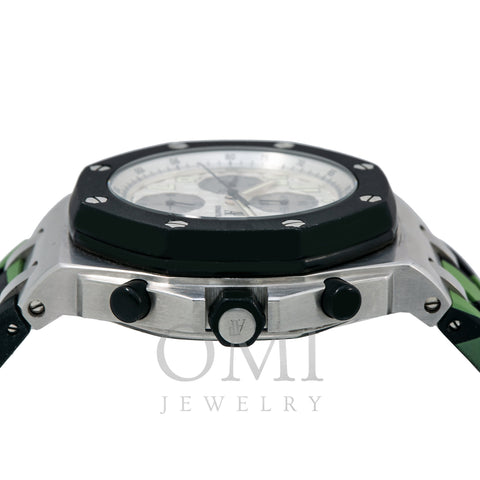 Audemars Piguet Royal Oak Offshore Chronograph 25940SK 40MM White Dial With Camo Rubber Bracelet