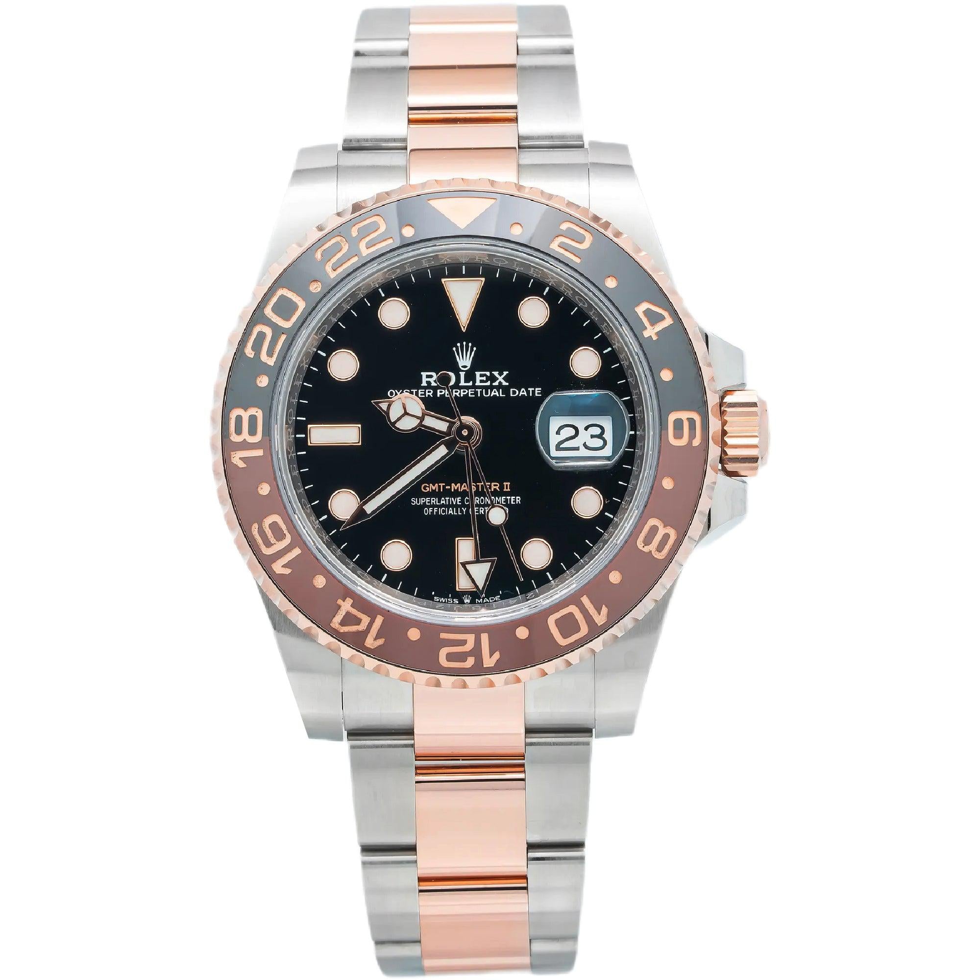 Rolex GMT-Master II 40MM 126711CHNR Root Beer Black Dial Black & Brown Ceramic Bezel Two Tone Oyster Bracelet