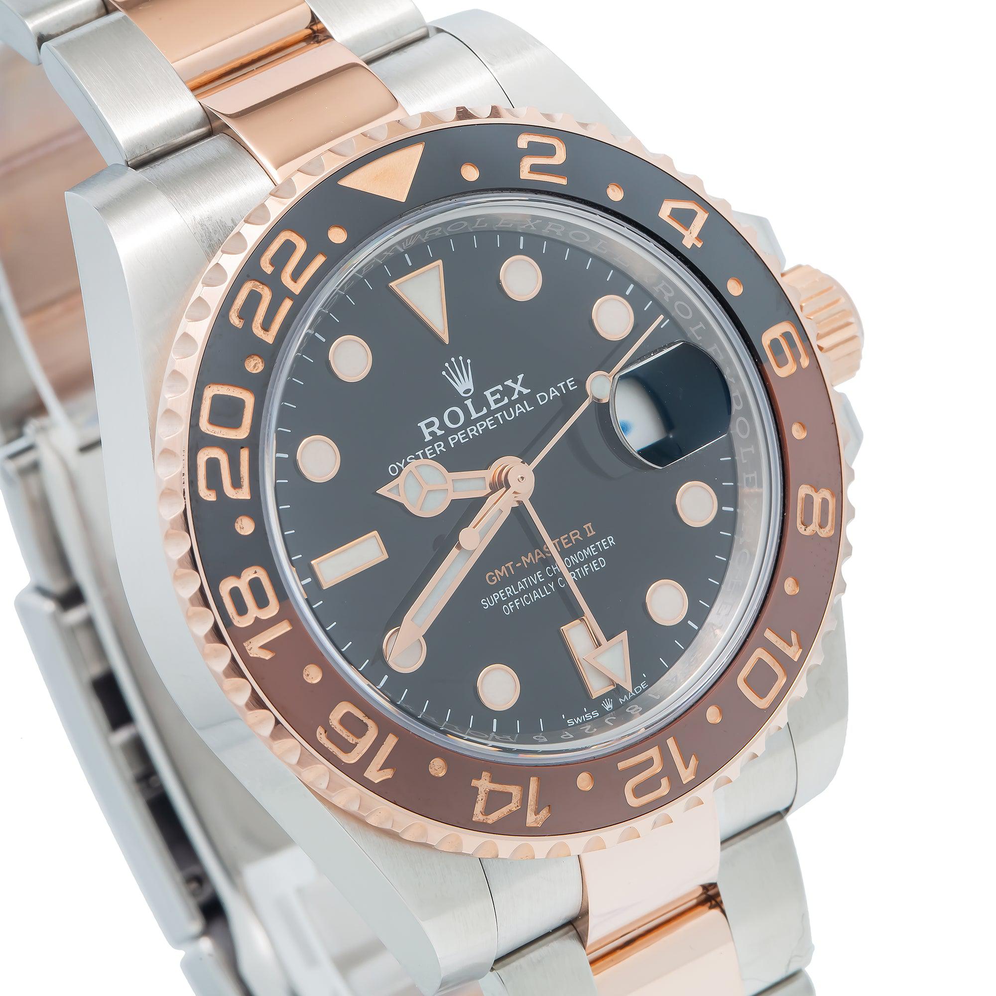 Rolex GMT-Master II 40MM 126711CHNR Root Beer Black Dial Black & Brown Ceramic Bezel Two Tone Rose Gold Oyster Bracelet