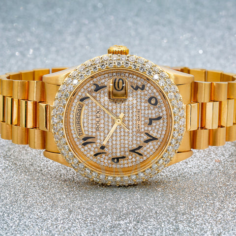Rolex Day-Date 18038 36MM Yellow Gold Diamond Dial With Yellow Gold Bracelet