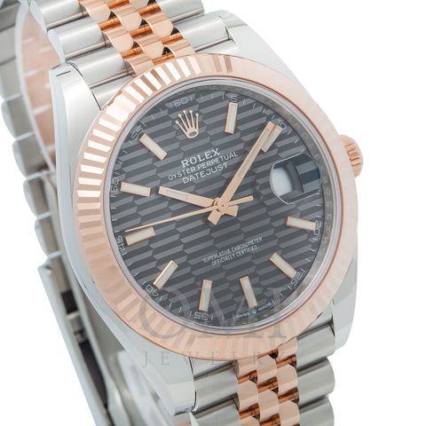 Rolex Datejust 126331 41MM Grey Textured Dial With Two Tone Bracelet