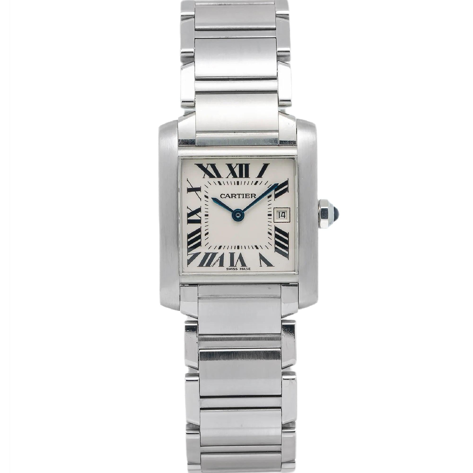 Cartier Tank Française 28MM W51002Q3 Silver Roman Dial Stainless Steel Bracelet