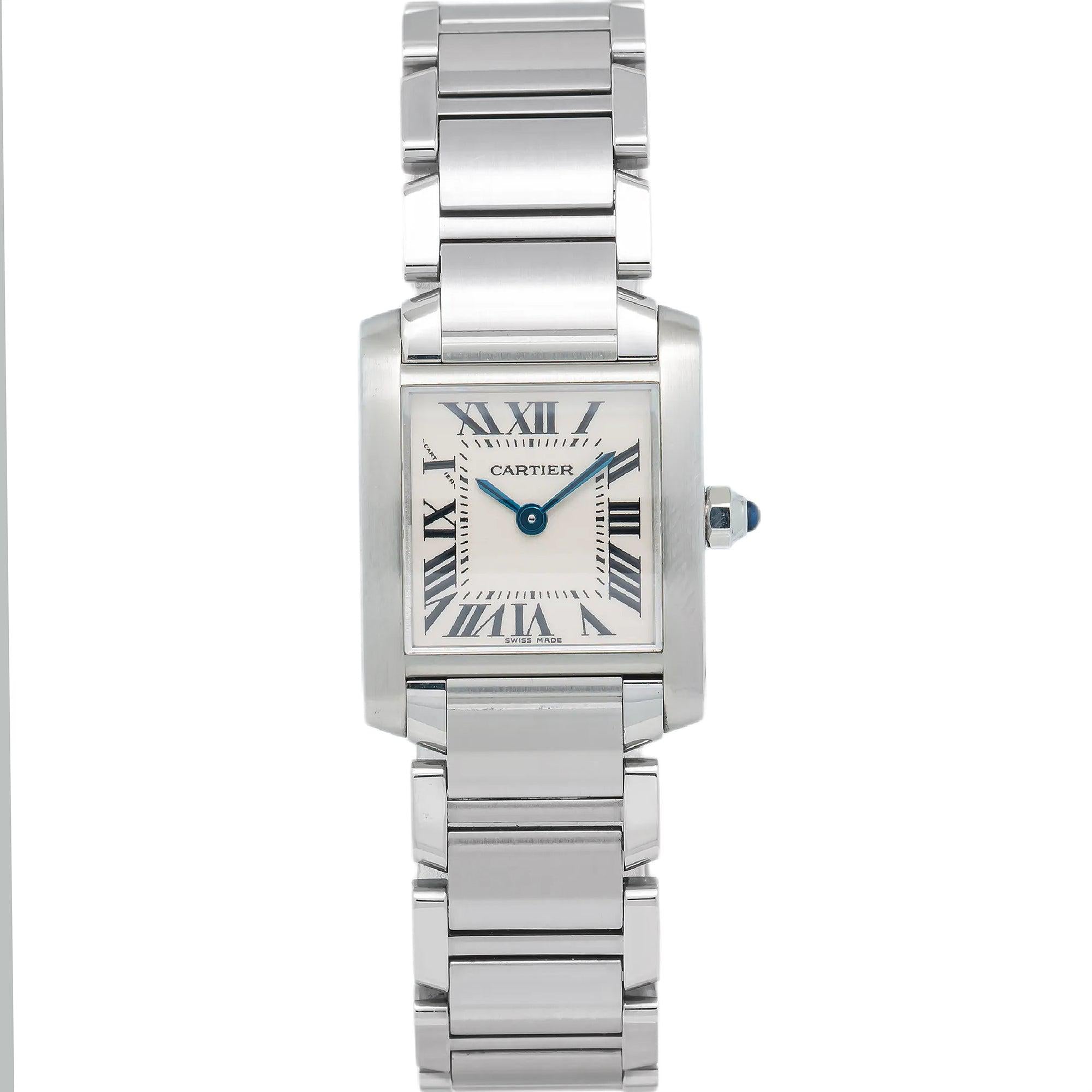 Cartier Tank Française 20MM W51008Q3 Silver Roman Dial Stainless Steel Bracelet