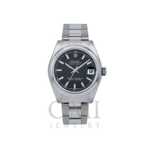 Rolex Datejust 178240 31MM Black Dial With Stainless Steel Oyster Bracelet