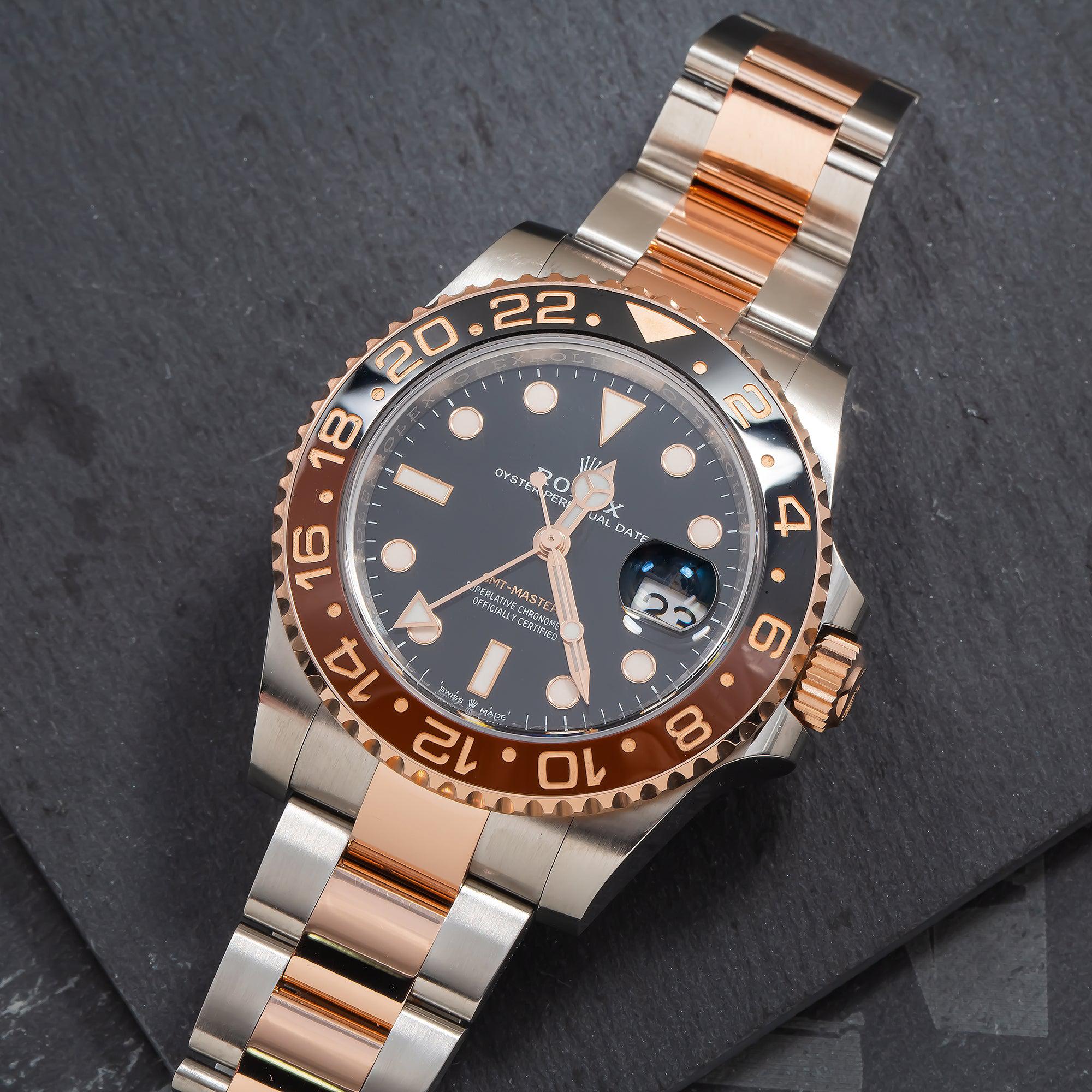Rolex GMT-Master II 40MM 126711CHNR Root Beer Black Dial Black & Brown Ceramic Bezel Two Tone Rose Gold Oyster Bracelet