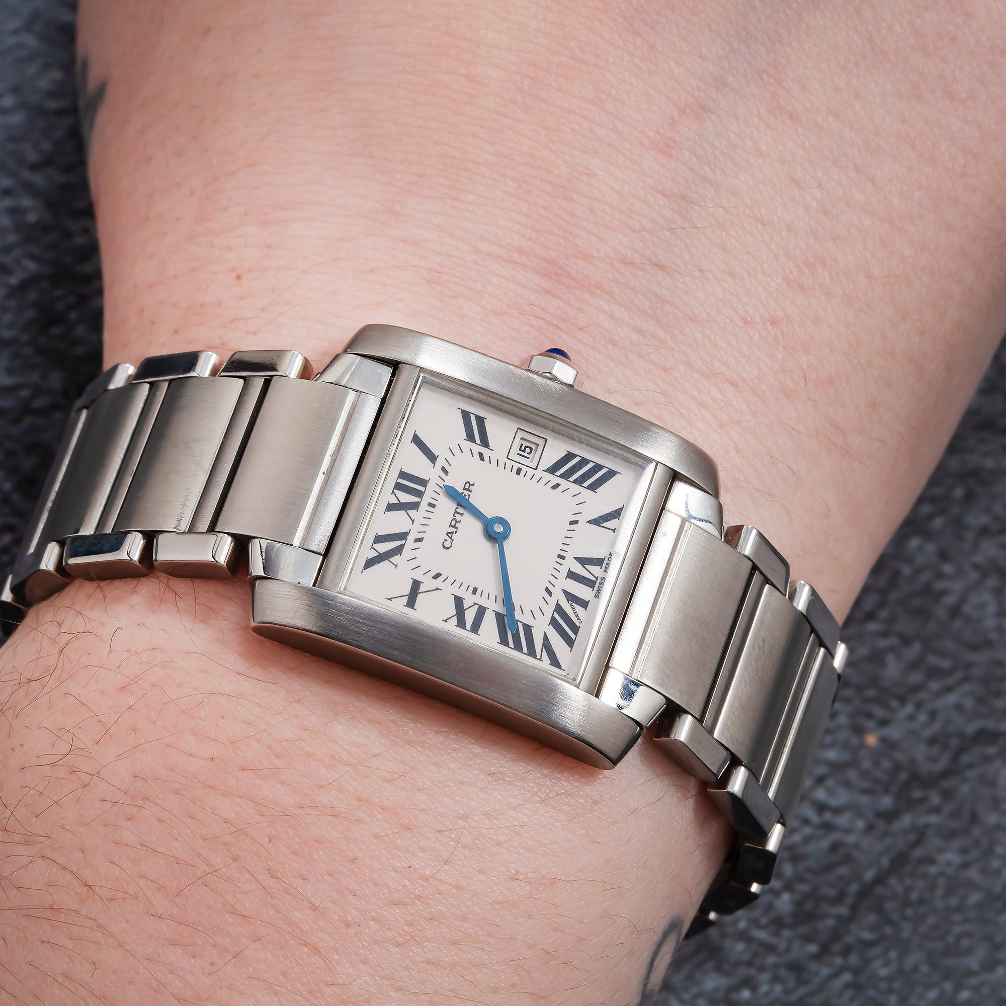 Cartier Tank Française 28MM W51002Q3 Silver Roman Dial Stainless Steel Bracelet