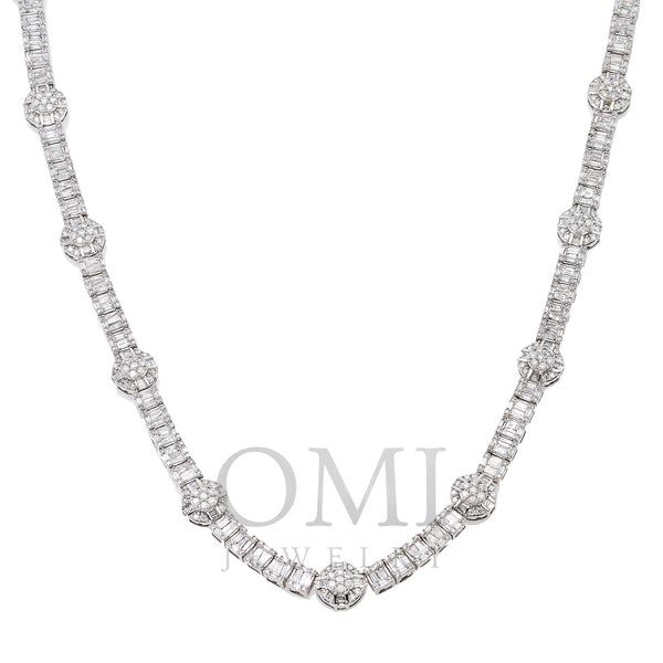 14K White Gold Unisex Necklace with  12.73 CT Diamonds