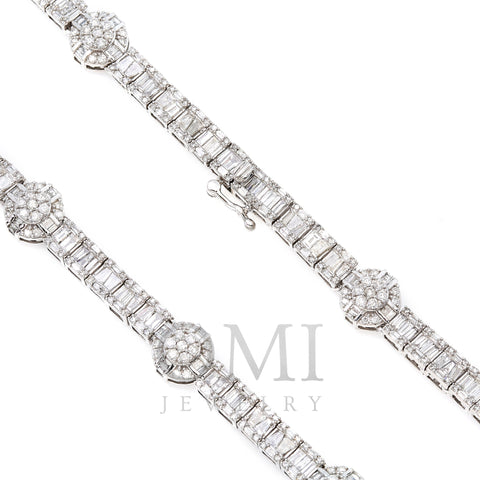 14K White Gold Unisex Necklace with  12.73 CT Diamonds