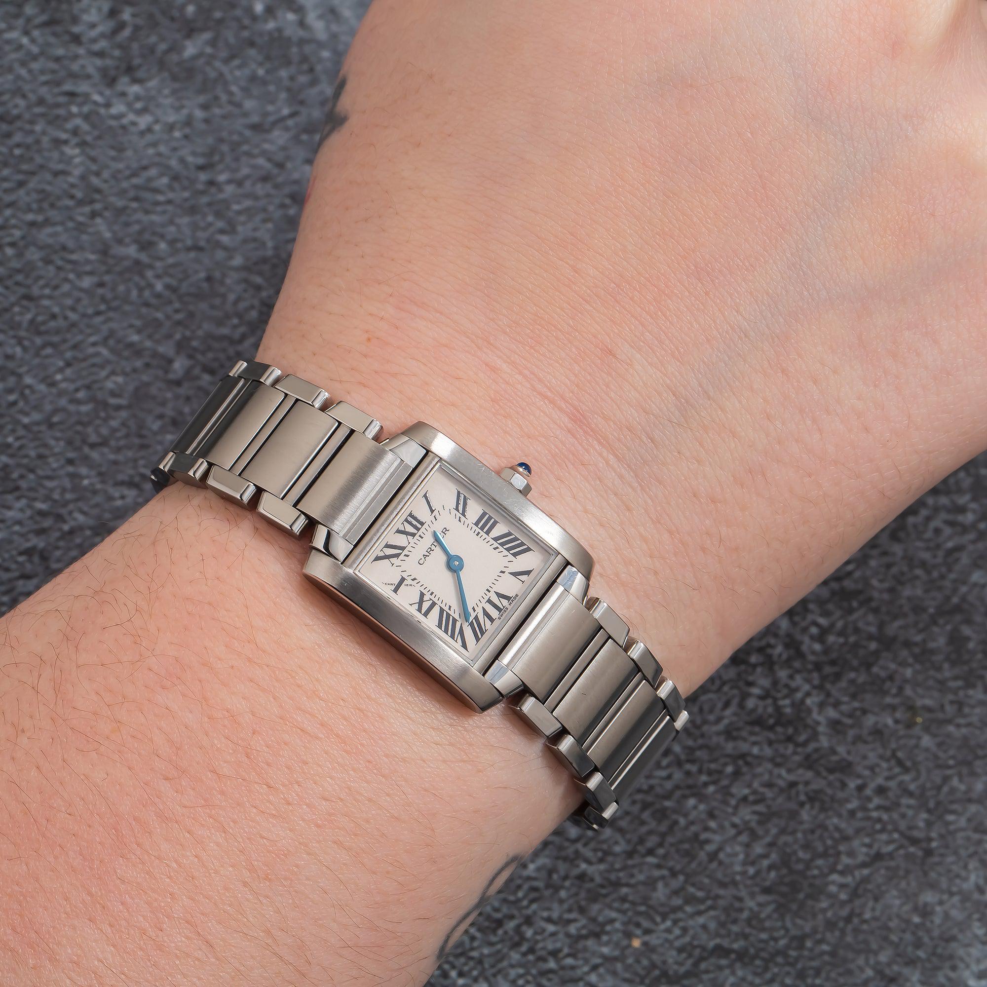 Cartier Tank Française 20MM W51008Q3 Silver Roman Dial Stainless Steel Bracelet
