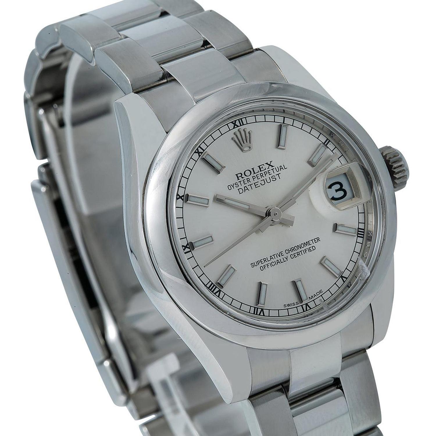 Rolex Datejust 31MM 178240 Silver Dial Smooth Bezel Stainless Steel Oyster Bracelet