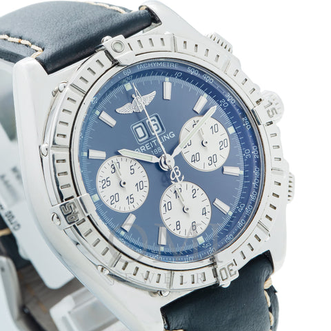 Breitling Blackbird A44358 44MM Blue Dial With Leather Bracelet
