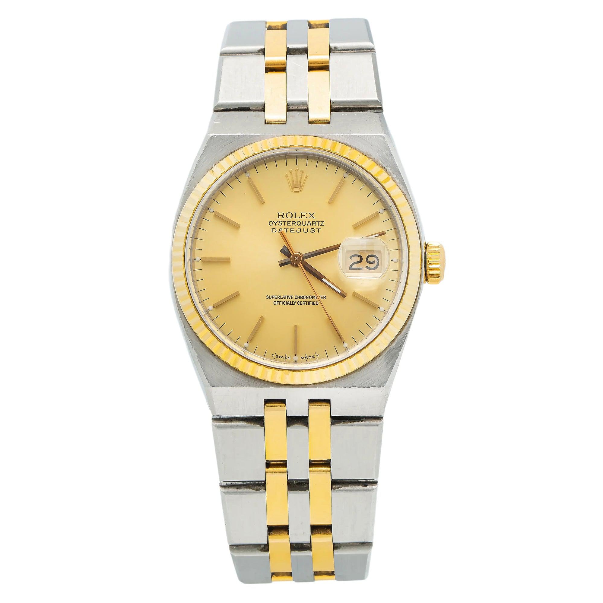 Rolex Oysterquartz Datejust 17013 36MM Champagne Dial With Two