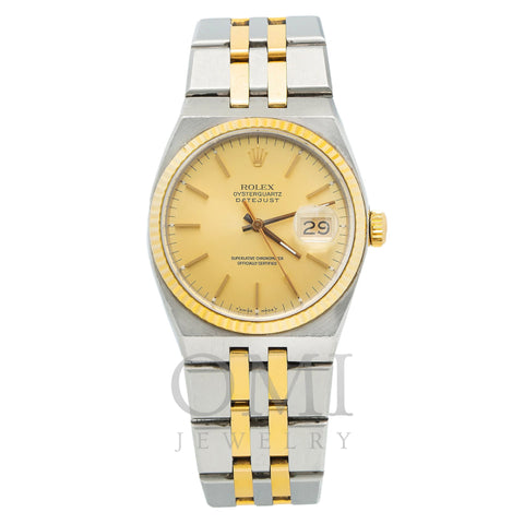 Rolex Oysterquartz Datejust 17013 36MM Champagne Dial With Two Tone Jubilee Bracelet