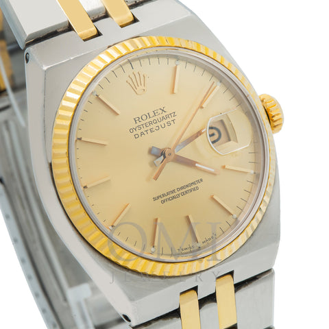 Rolex Oysterquartz Datejust 17013 36MM Champagne Dial With Two Tone Jubilee Bracelet