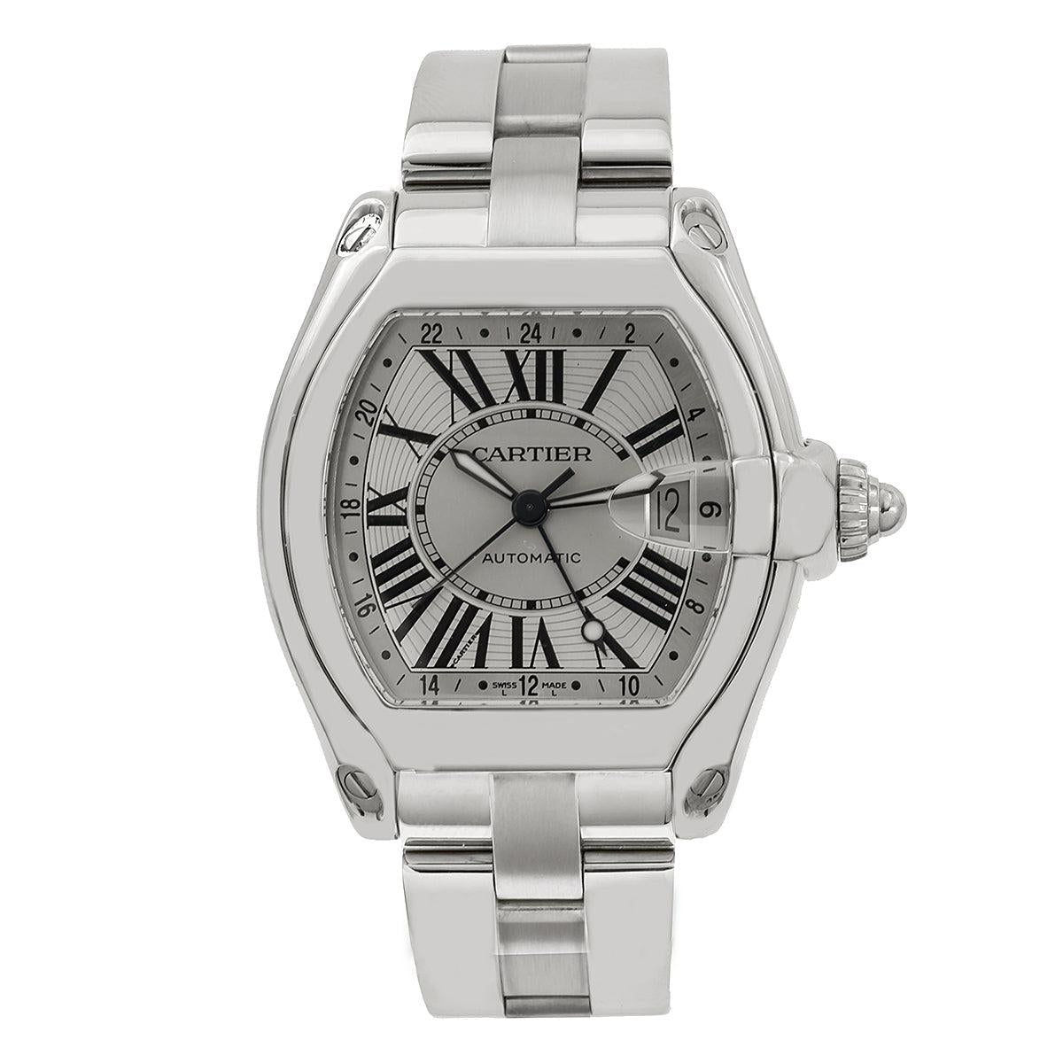 Cartier Roadster 43MM W62032X6 / 2722 Silver Roman Dial Stainless Steel Bracelet