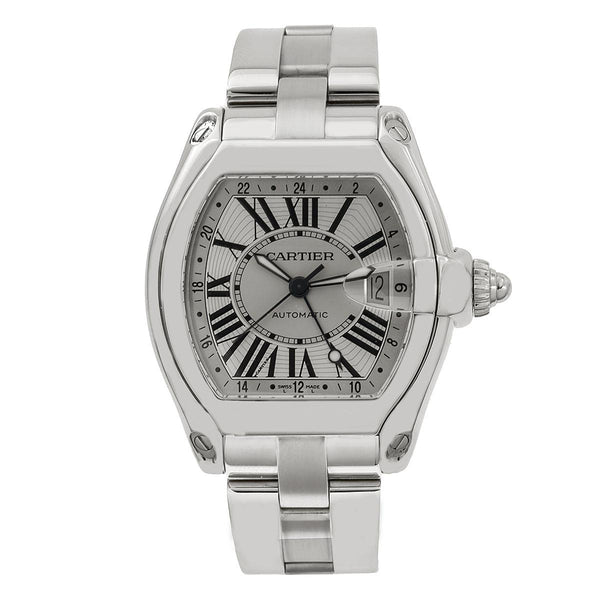 Cartier Roadster 43MM W62032X6 / 2722 Silver Roman Dial Stainless