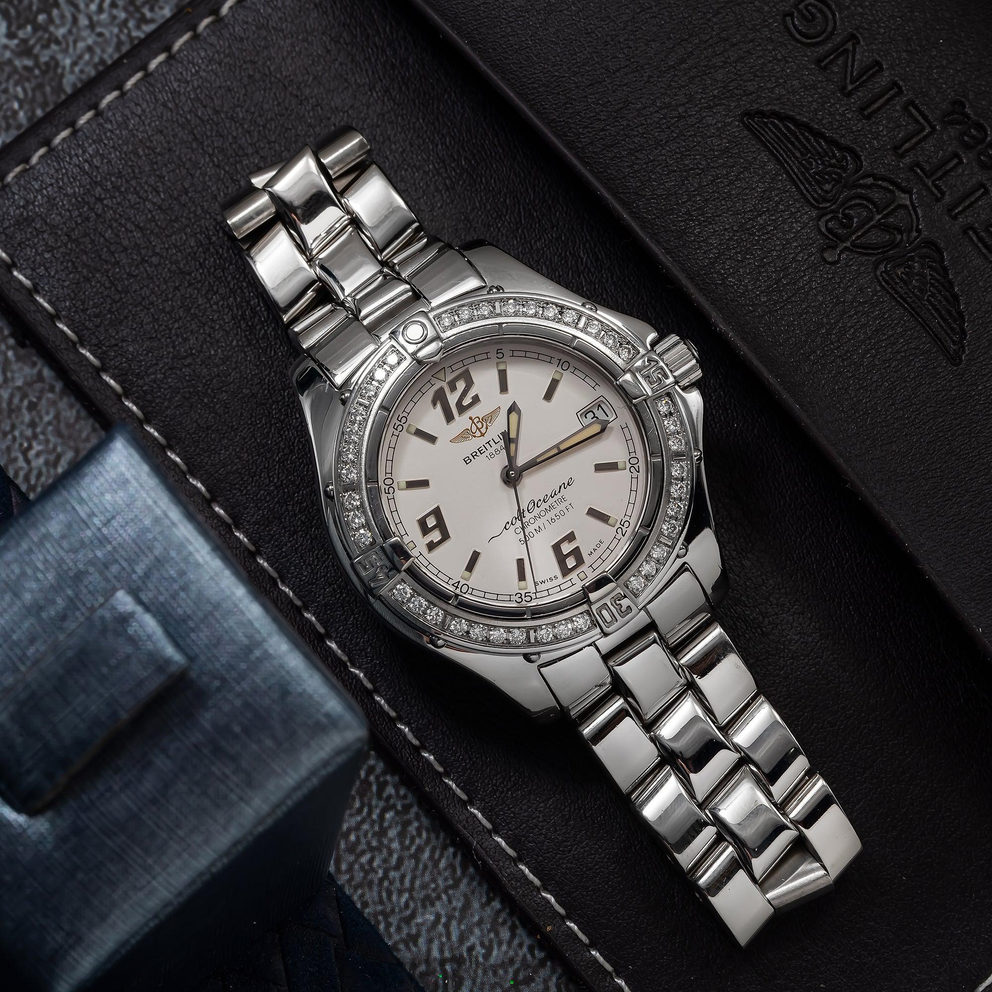 Breitling Colt Oceane A57350 32MM Silver Dial With Diamond Bezel