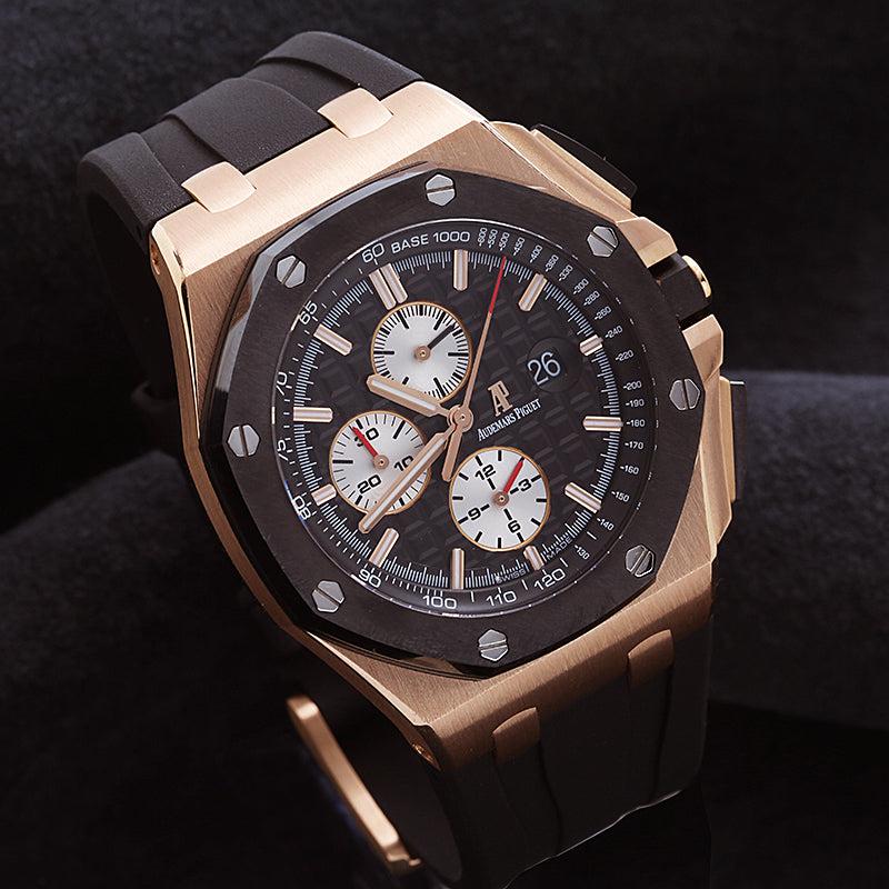 Audemars Piguet Royal Oak Offshore 44MM 26401RO.OO.A002.CA.01 Black Dial Black Ceramic Bezel Black Rubber Band