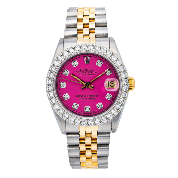 Rolex Datejust 31MM 68273 Pink Diamond Dial Diamond Bezel Two Tone