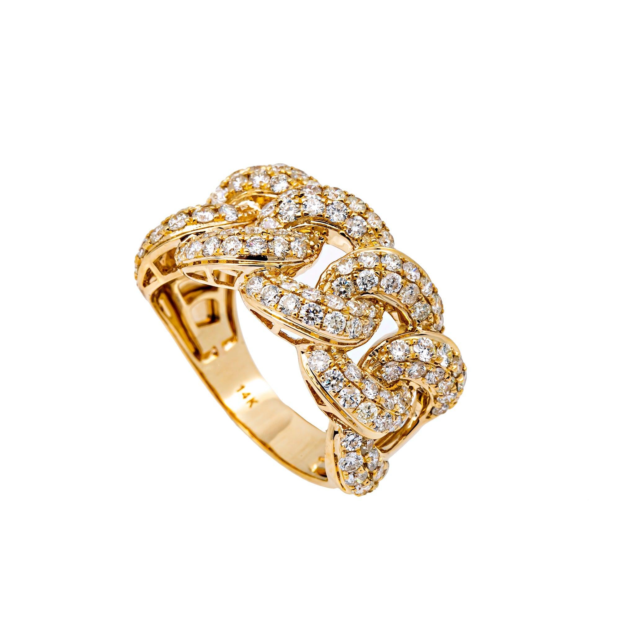 14K YELLOW GOLD LADIES RING WITH 3,25 CT  DIAMONDS