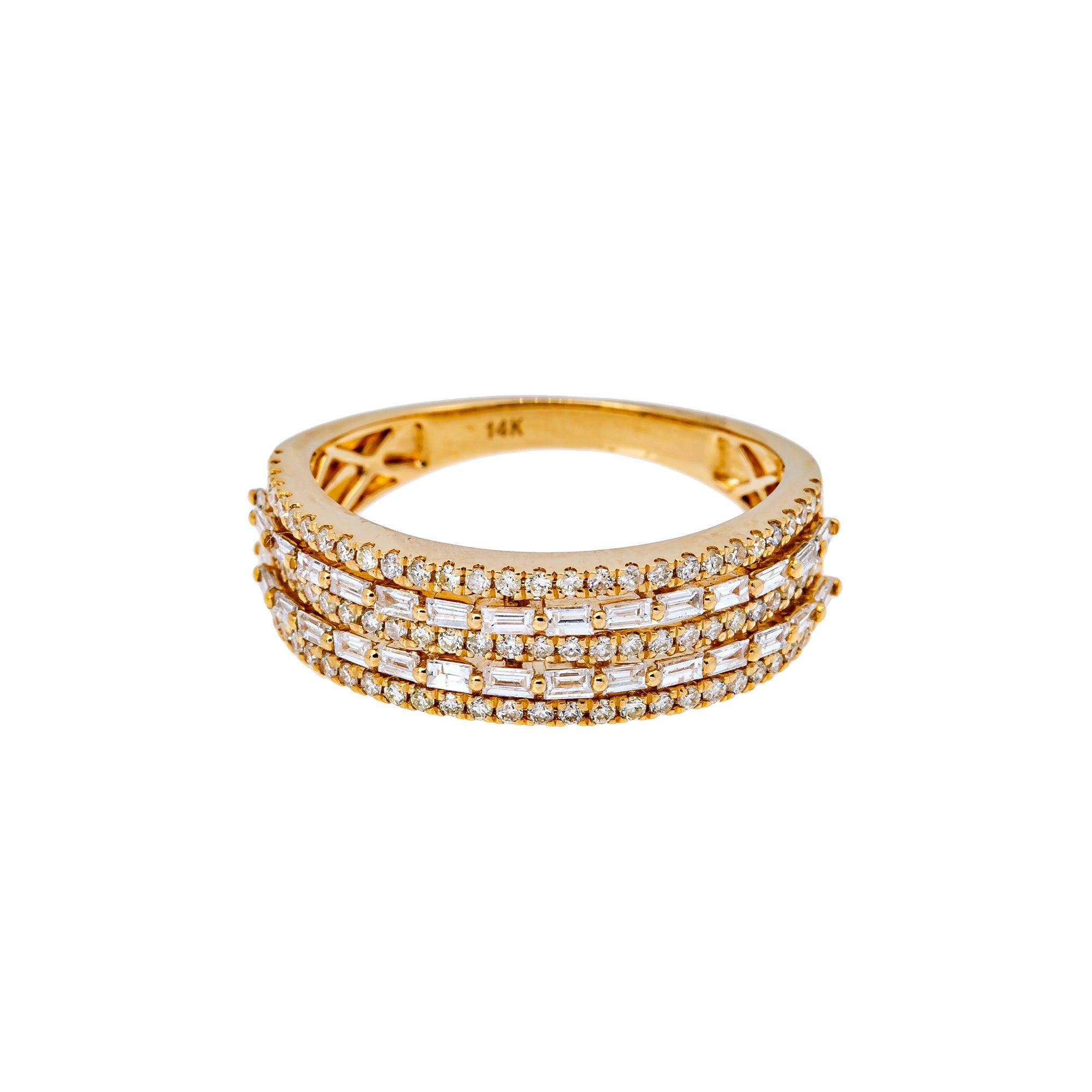 14K YELLOW GOLD MEN'S RING WITH 1.12 CT  DIAMONDS
