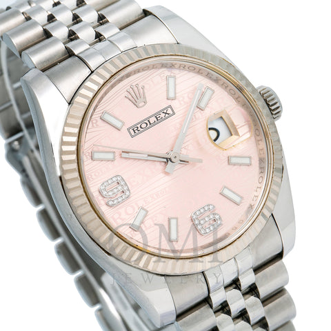 Rolex Datejust 116234 36MM Pink Dial With Stainless Steel Jubilee Bracelet