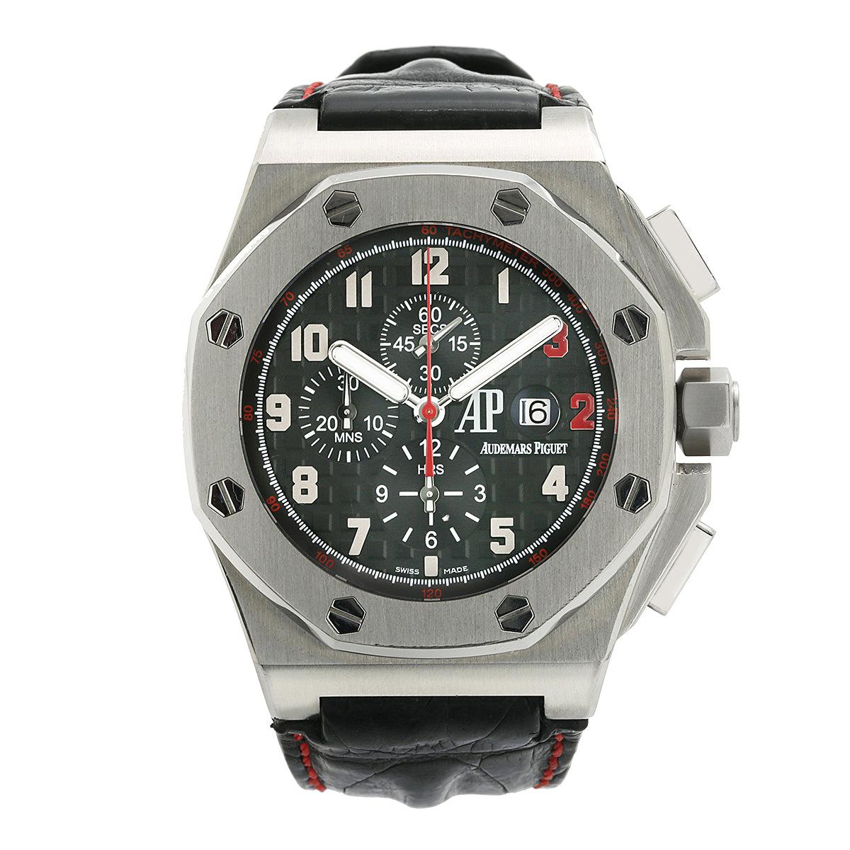 Audemars Piguet Royal Oak Offshore 48MM 26133ST.OO.A101CR.01 Shaquille O'Neal Black Arabic Dial Stainless Steel Bezel Black Alligator Leather Strap