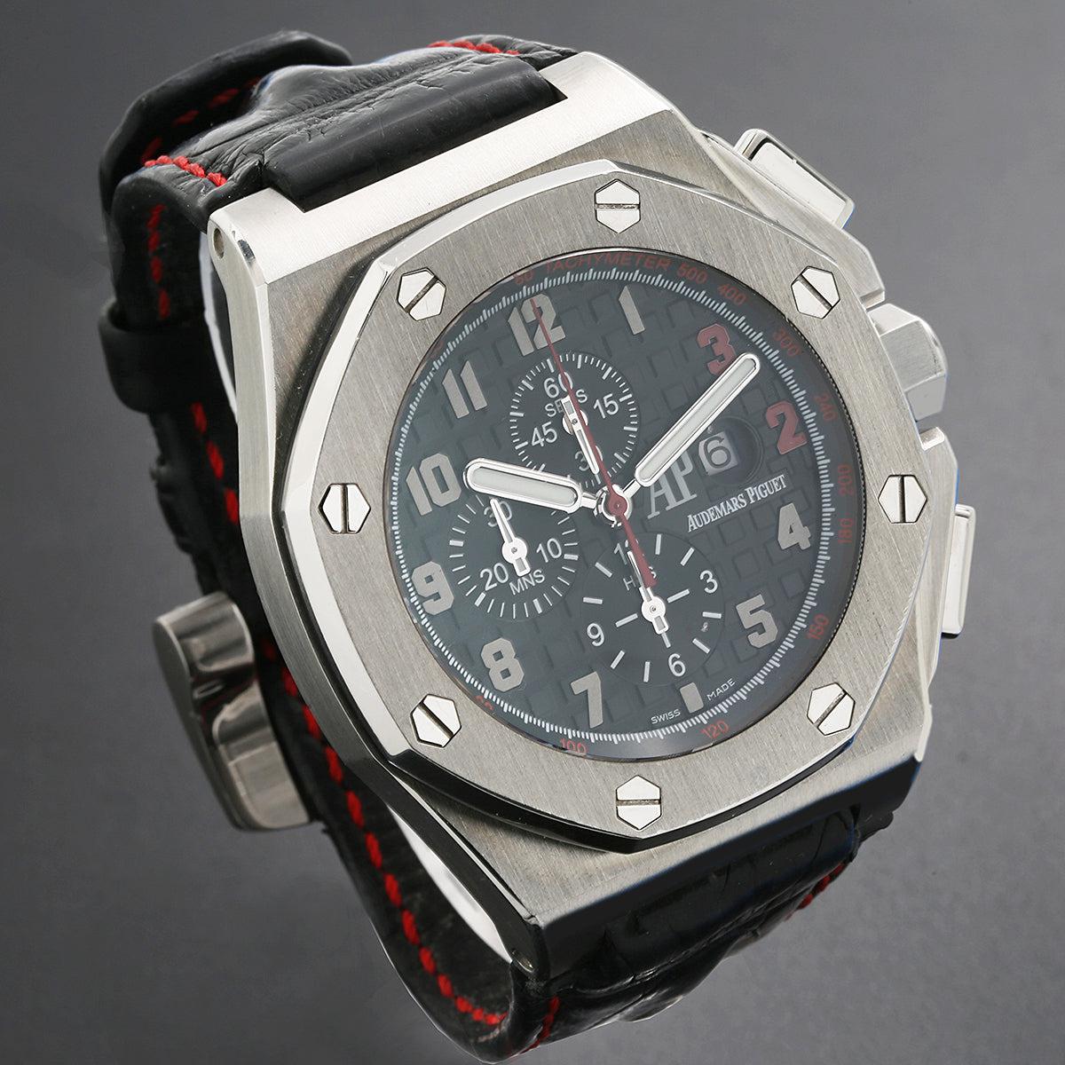 Audemars Piguet Royal Oak Offshore 48MM 26133ST.OO.A101CR.01 Shaquille O'Neal Black Arabic Dial Stainless Steel Bezel Black Alligator Leather Strap