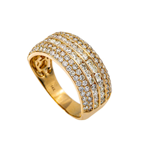 14K YELLOW GOLD MEN'S RING WITH 2.42 CT  DIAMONDS