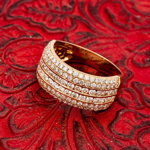 14K YELLOW GOLD MEN'S RING WITH 2.42 CT  DIAMONDS