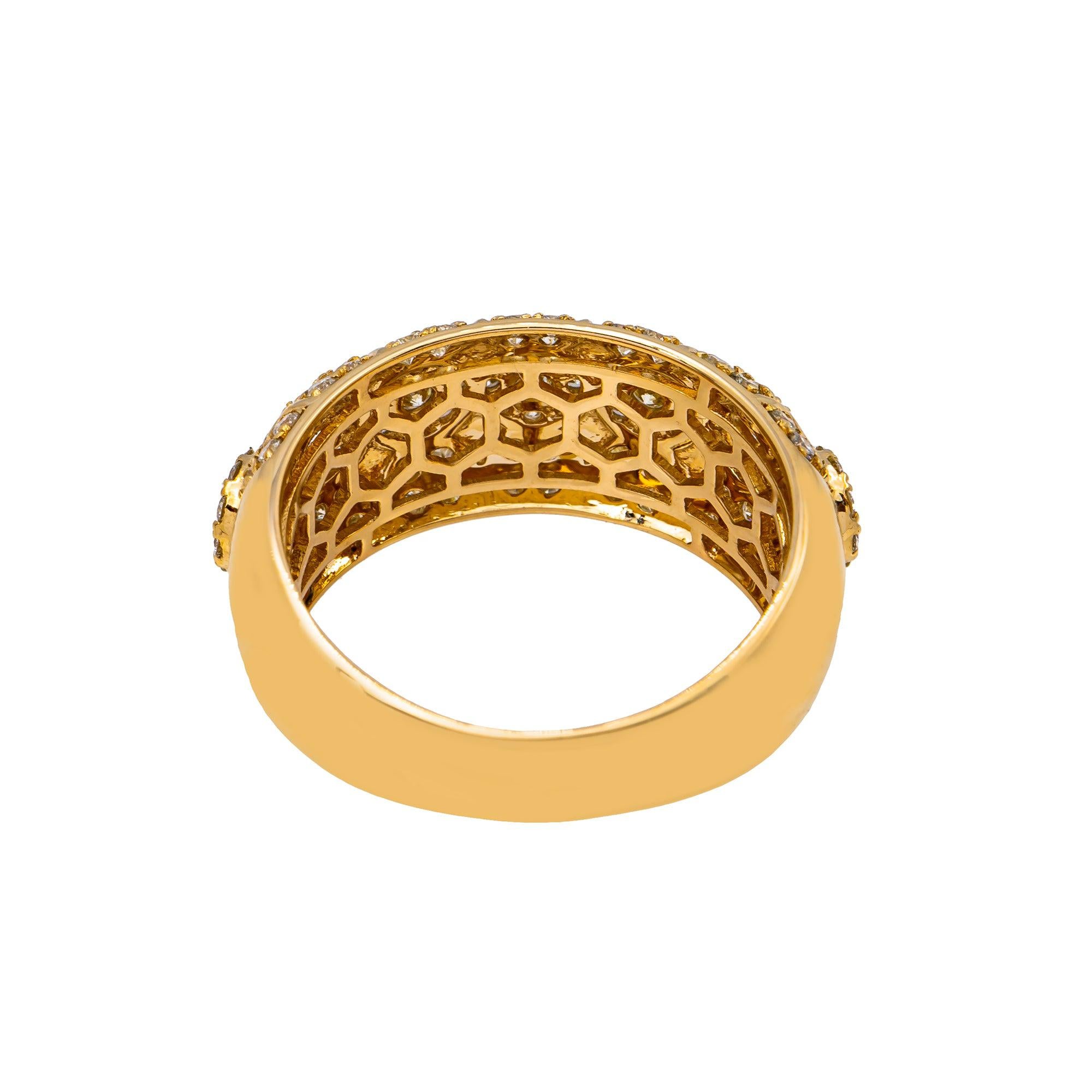 14K YELLOW GOLD MEN'S RING WITH 1.90 CT  DIAMONDS
