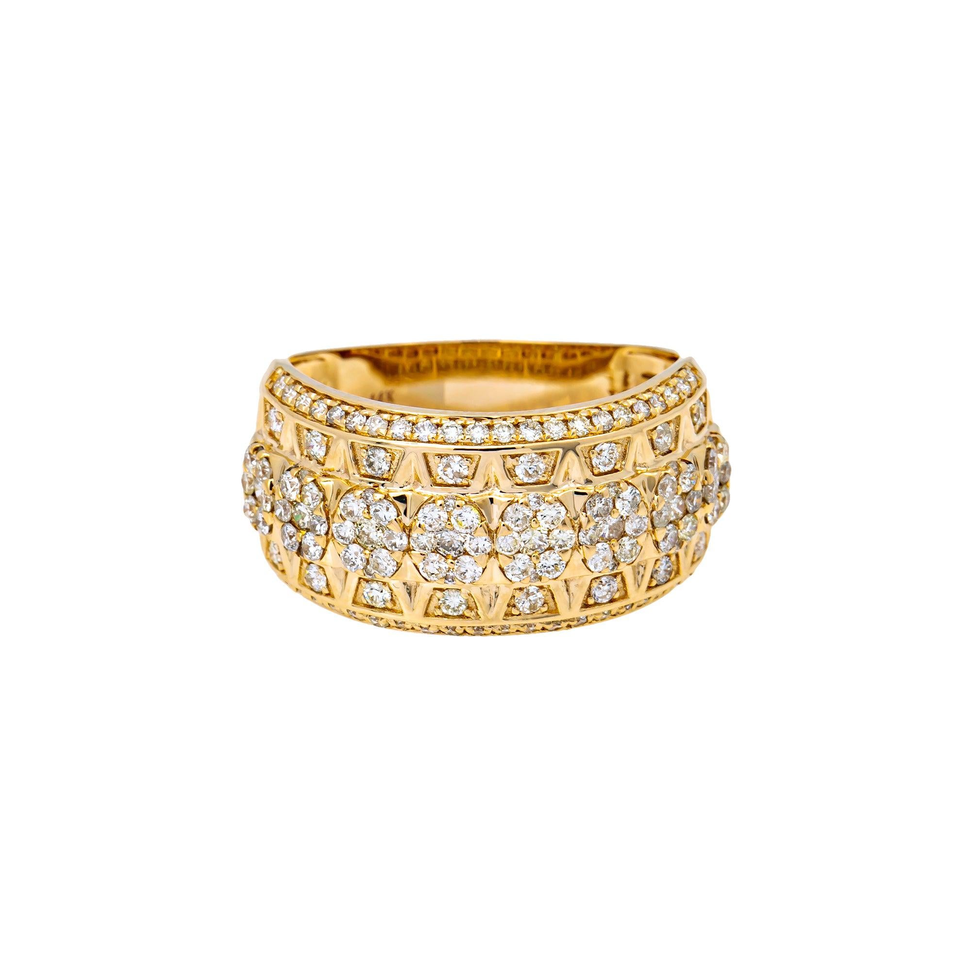 14K YELLOW GOLD MEN'S RING WITH 1.83 CT  DIAMONDS