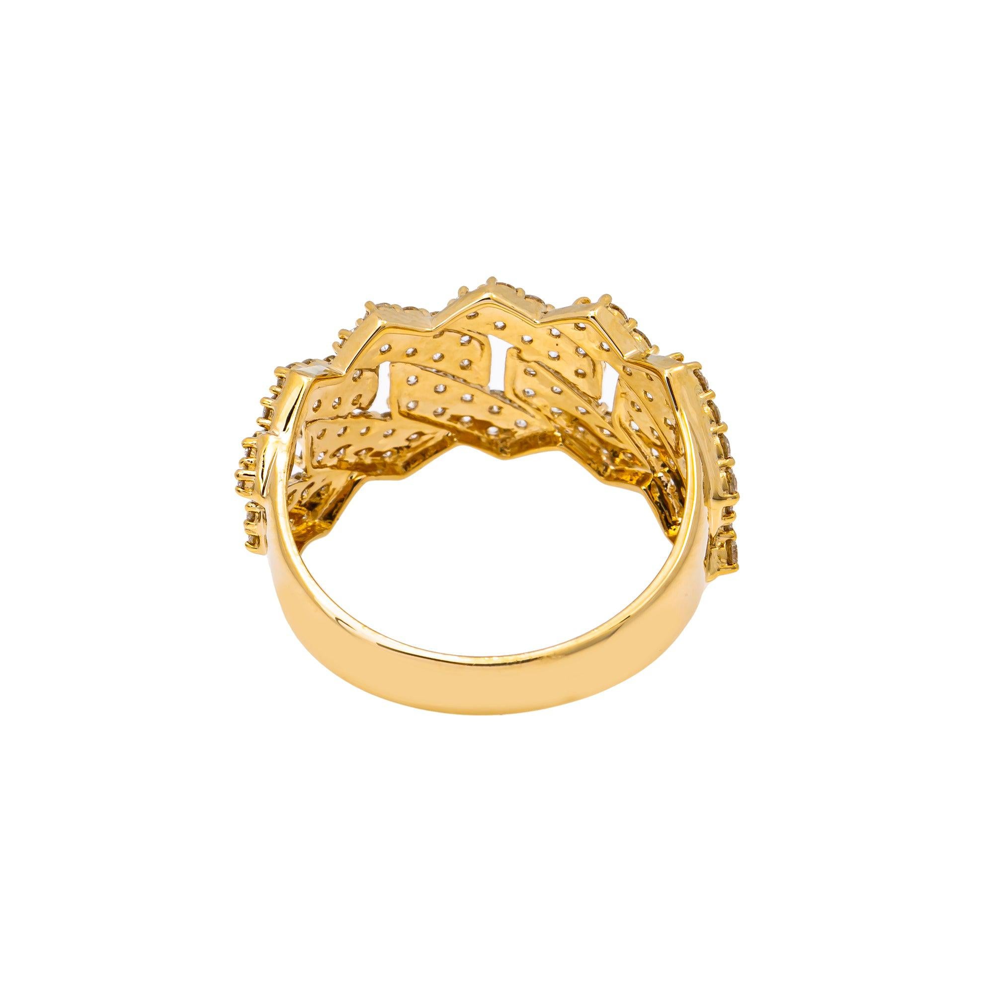 14K YELLOW GOLD MEN'S RING WITH 2.15 CT  DIAMONDS