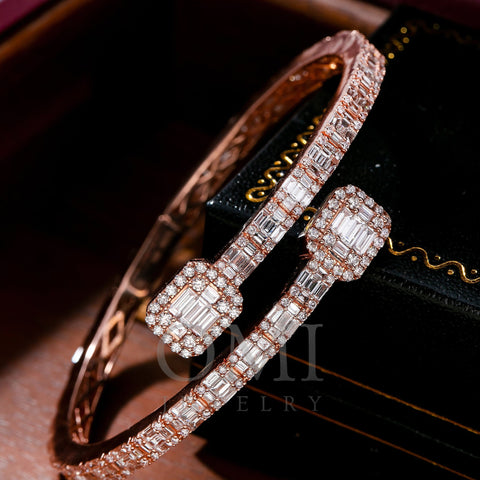 14K Rose Gold Baguette Diamonds Bracelet