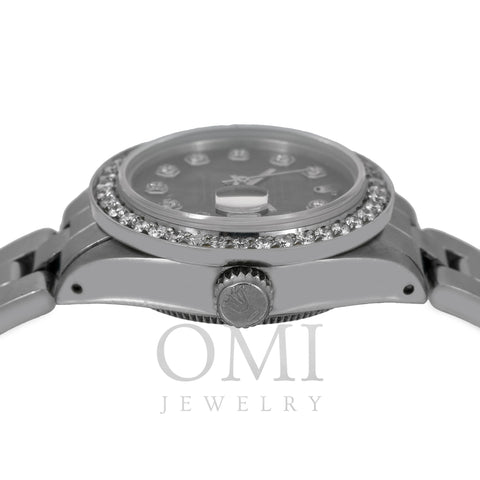 Rolex Oyster Perpetual Diamond Watch, DateJust 6916 26mm, Gray Diamond Dial With 0.90 CT Diamonds