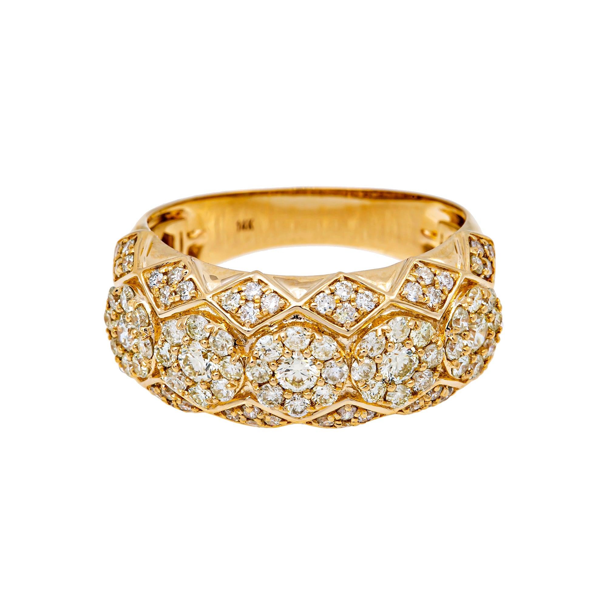 14K YELLOW GOLD MEN'S RING WITH 1.75 CT  DIAMONDS