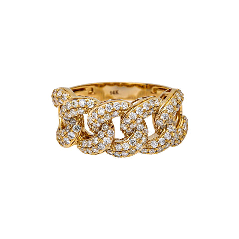 14K YELLOW GOLD MEN'S RING WITH 1.80 CT  DIAMONDS