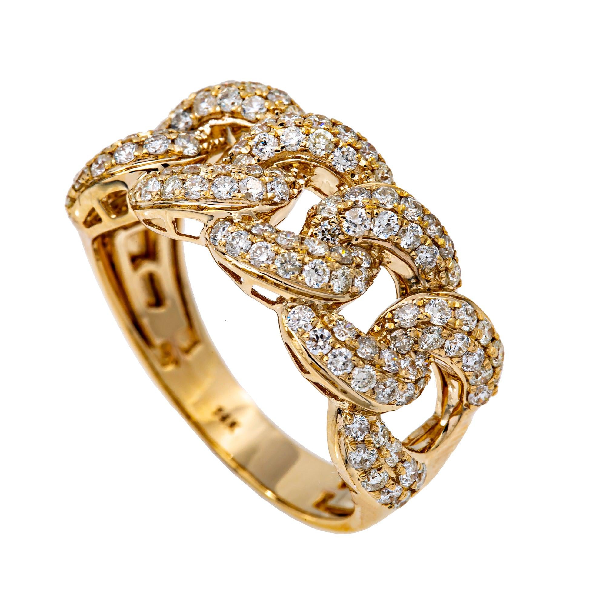 14K YELLOW GOLD MEN'S RING WITH 1.80 CT  DIAMONDS
