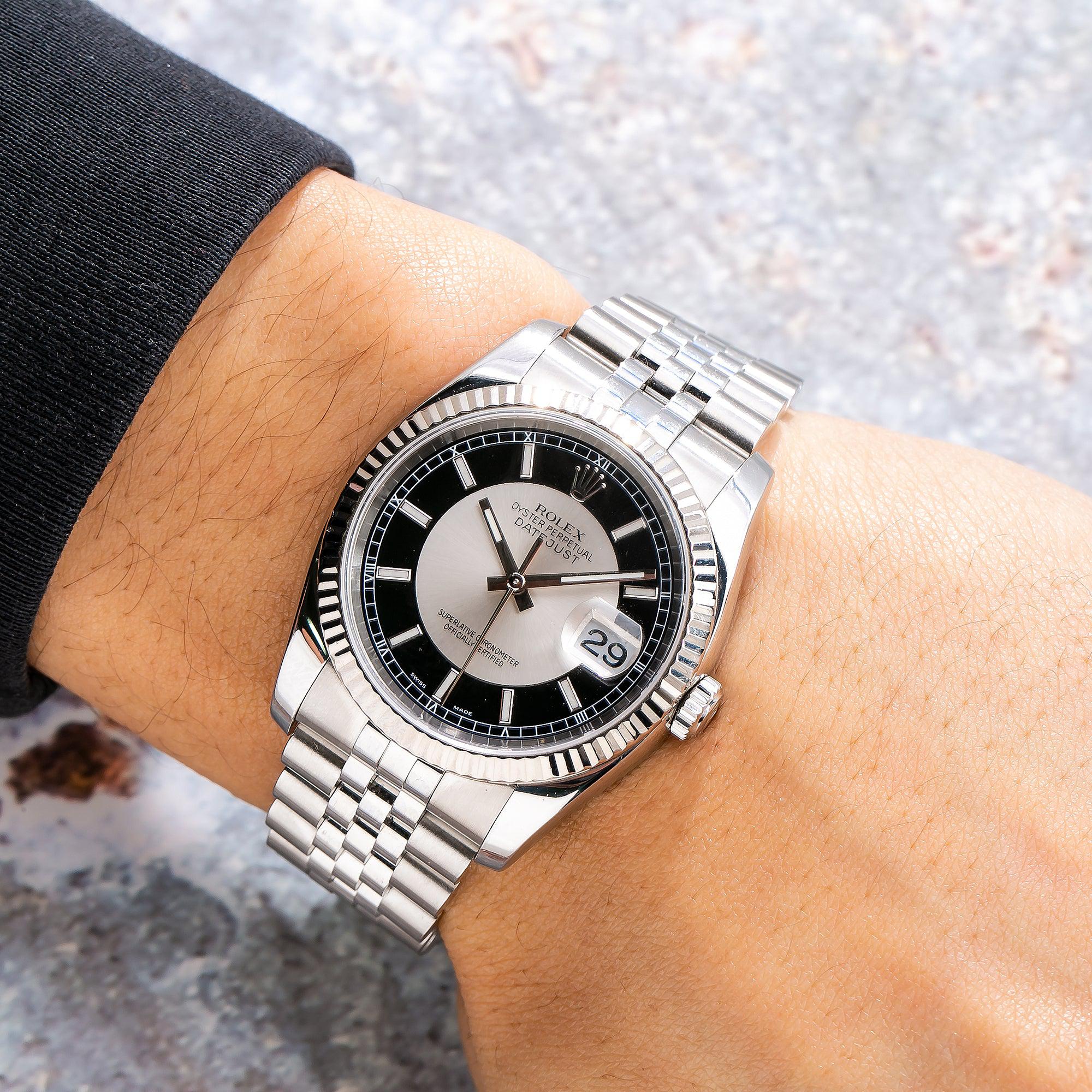 Rolex Datejust 36MM 116234 Black Tuxedo Dial Fluted Bezel Stainless Steel Jubilee Bracelet
