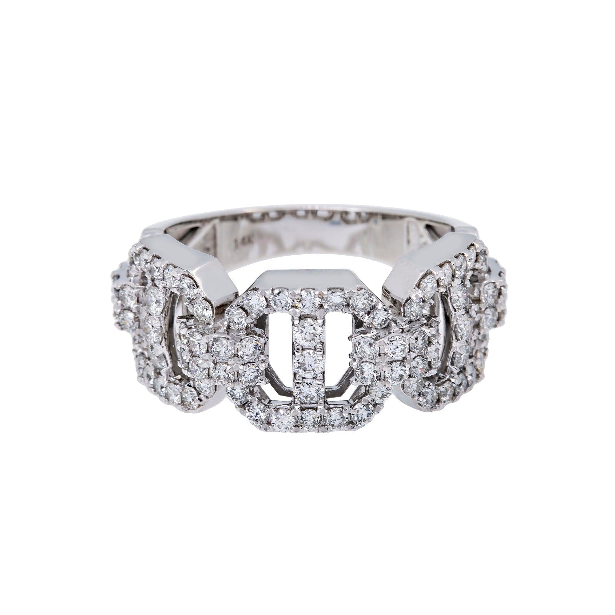 14K WHITE GOLD MEN'S RING WITH 2.15 CT  DIAMONDS