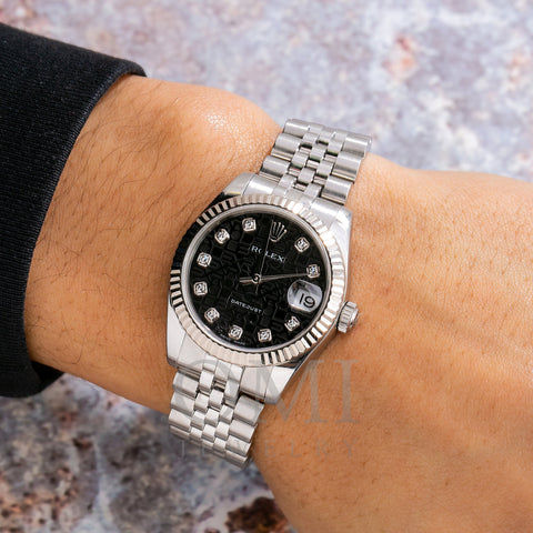 Rolex Datejust 178274 31MM Black Diamond Dial With Stainless Steel Jubilee Bracelet