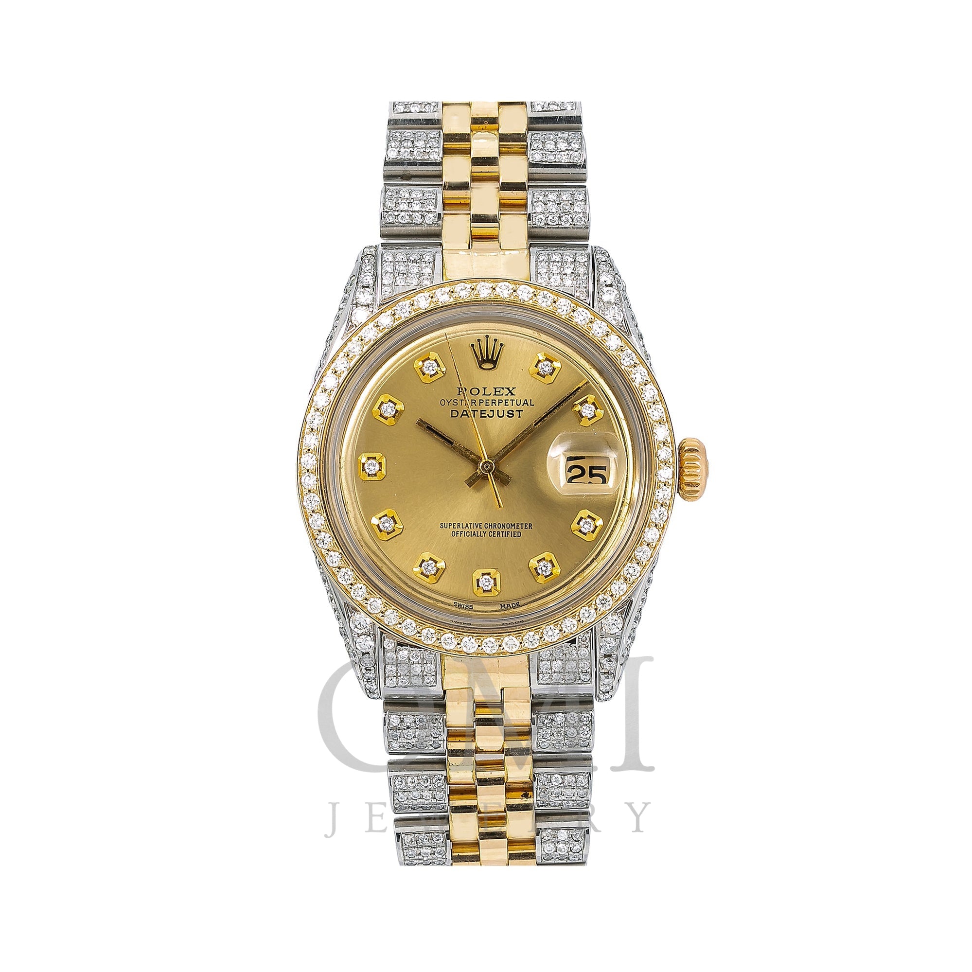 Two Tone Rolex Datejust Diamond Watch, Champagne Diamond Dial Wi - OMI Jewelry
