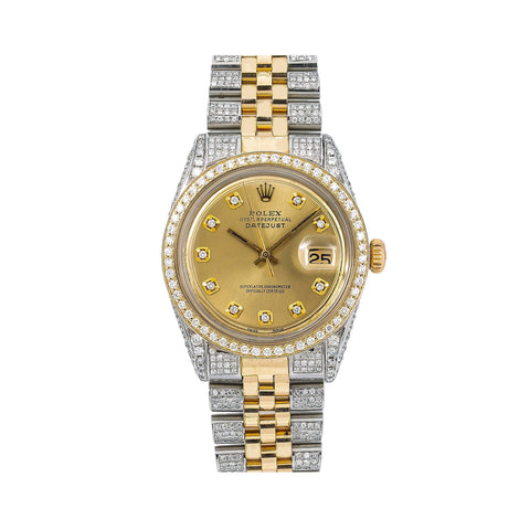 Two Tone Rolex Datejust Diamond Watch 36mm Champagne Diamond