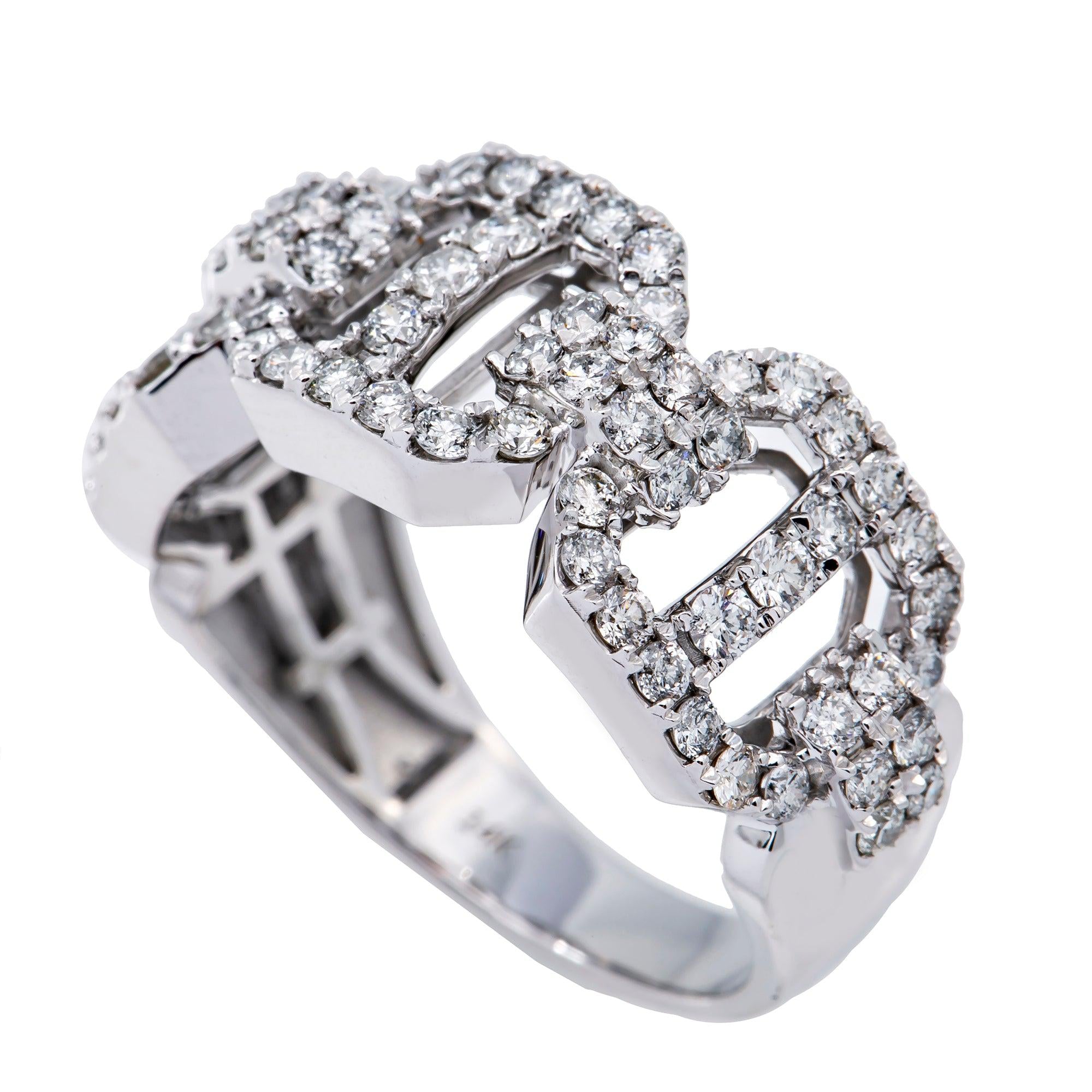 14K WHITE GOLD MEN'S RING WITH 2.15 CT  DIAMONDS