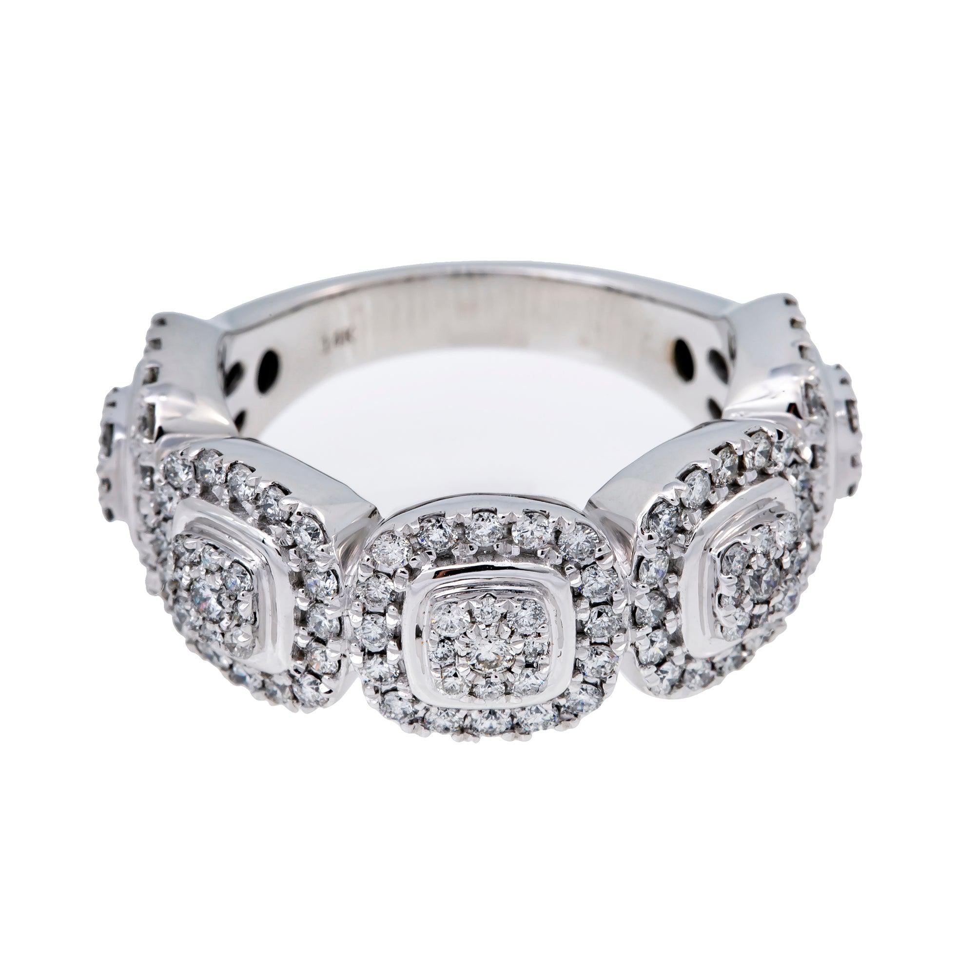 14K WHITE GOLD MEN'S RING WITH 1.96 CT  DIAMONDS
