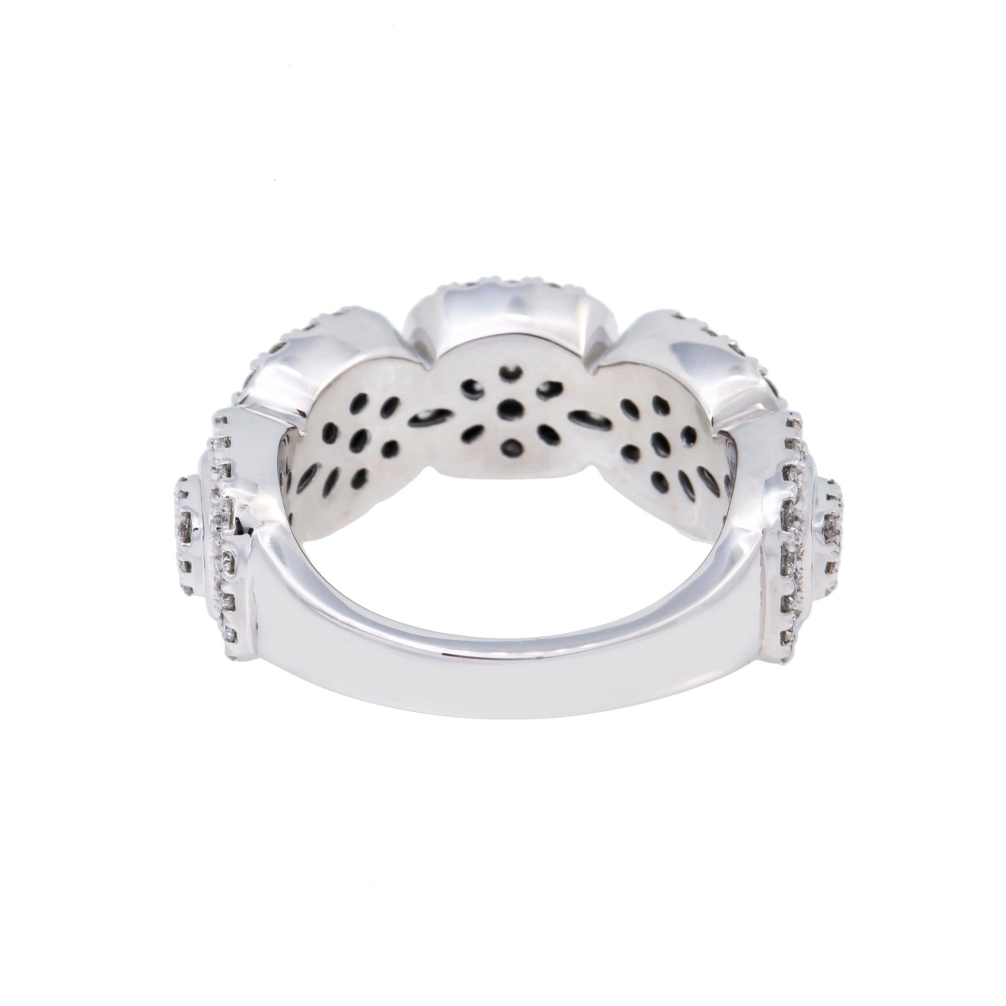 14K WHITE GOLD MEN'S RING WITH 1.96 CT  DIAMONDS