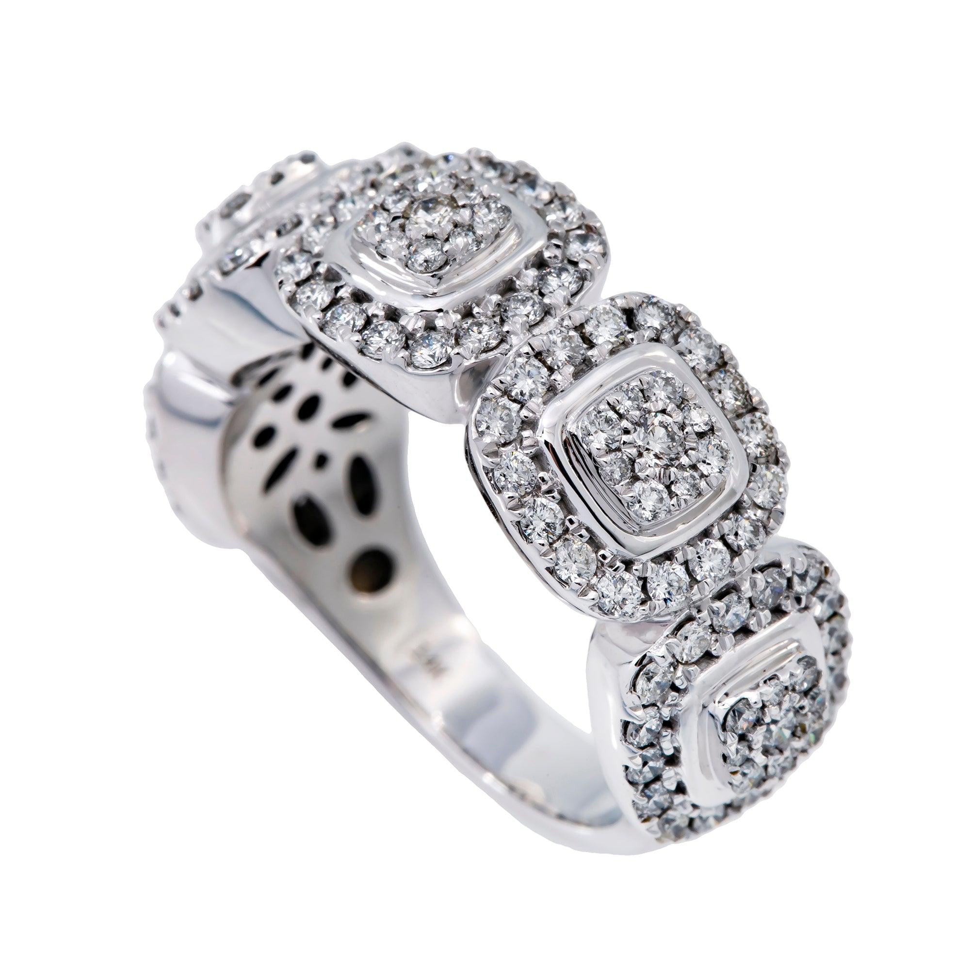 14K WHITE GOLD MEN'S RING WITH 1.96 CT  DIAMONDS