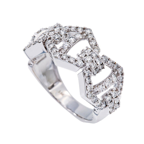 14K WHITE GOLD MEN'S RING WITH 2.01 CT  DIAMONDS