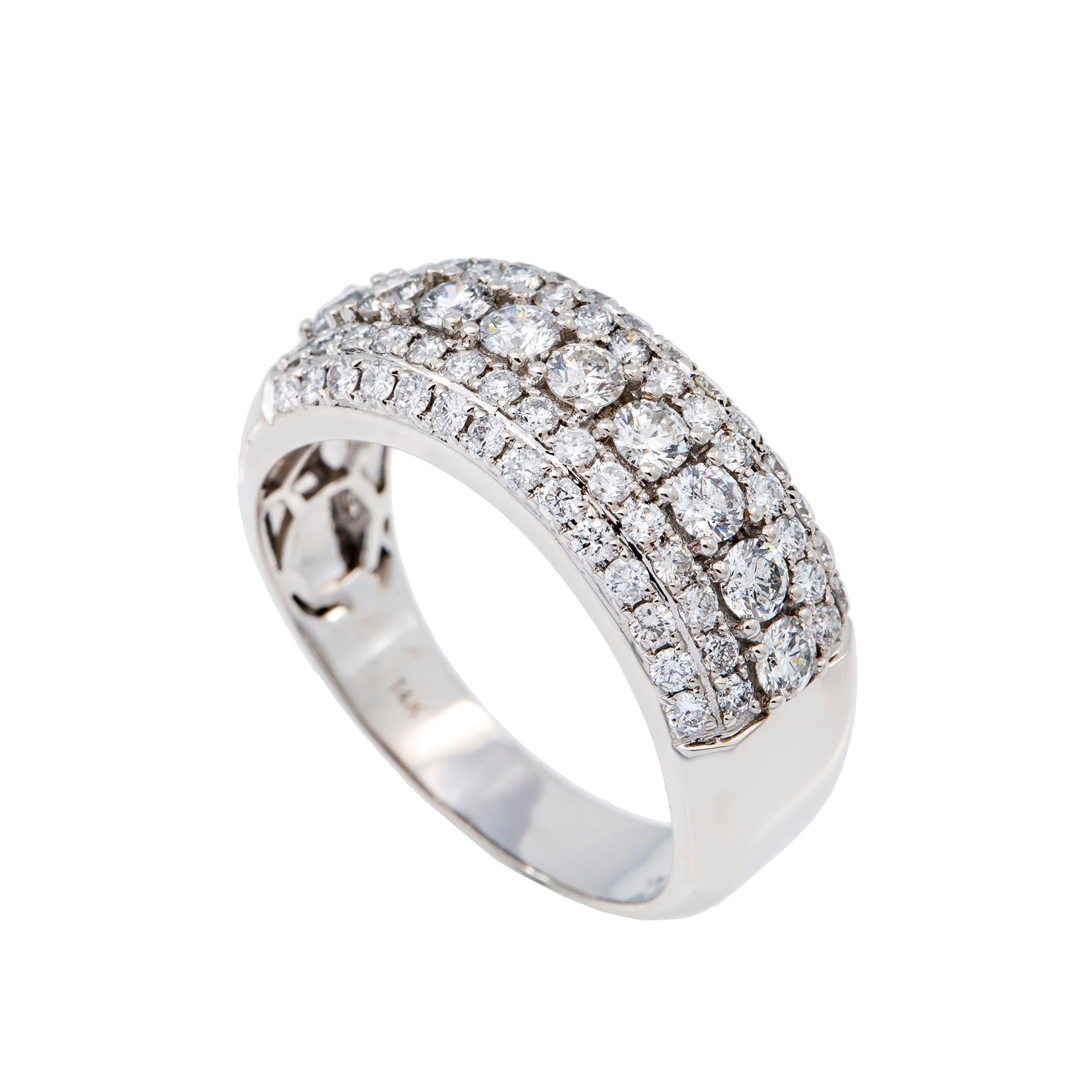 14K WHITE GOLD MEN'S RING WITH 2.20 CT  DIAMONDS